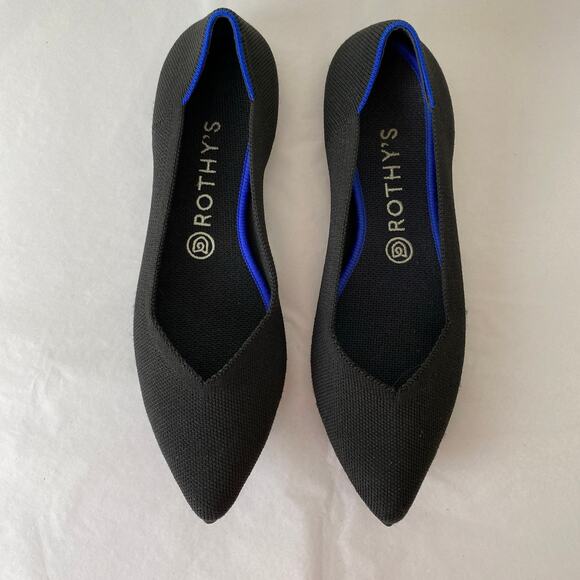 Rothy's The Point Flats Size 9 Black Ballet Comfort Career Sustainable Staple - Picture 6 of 13